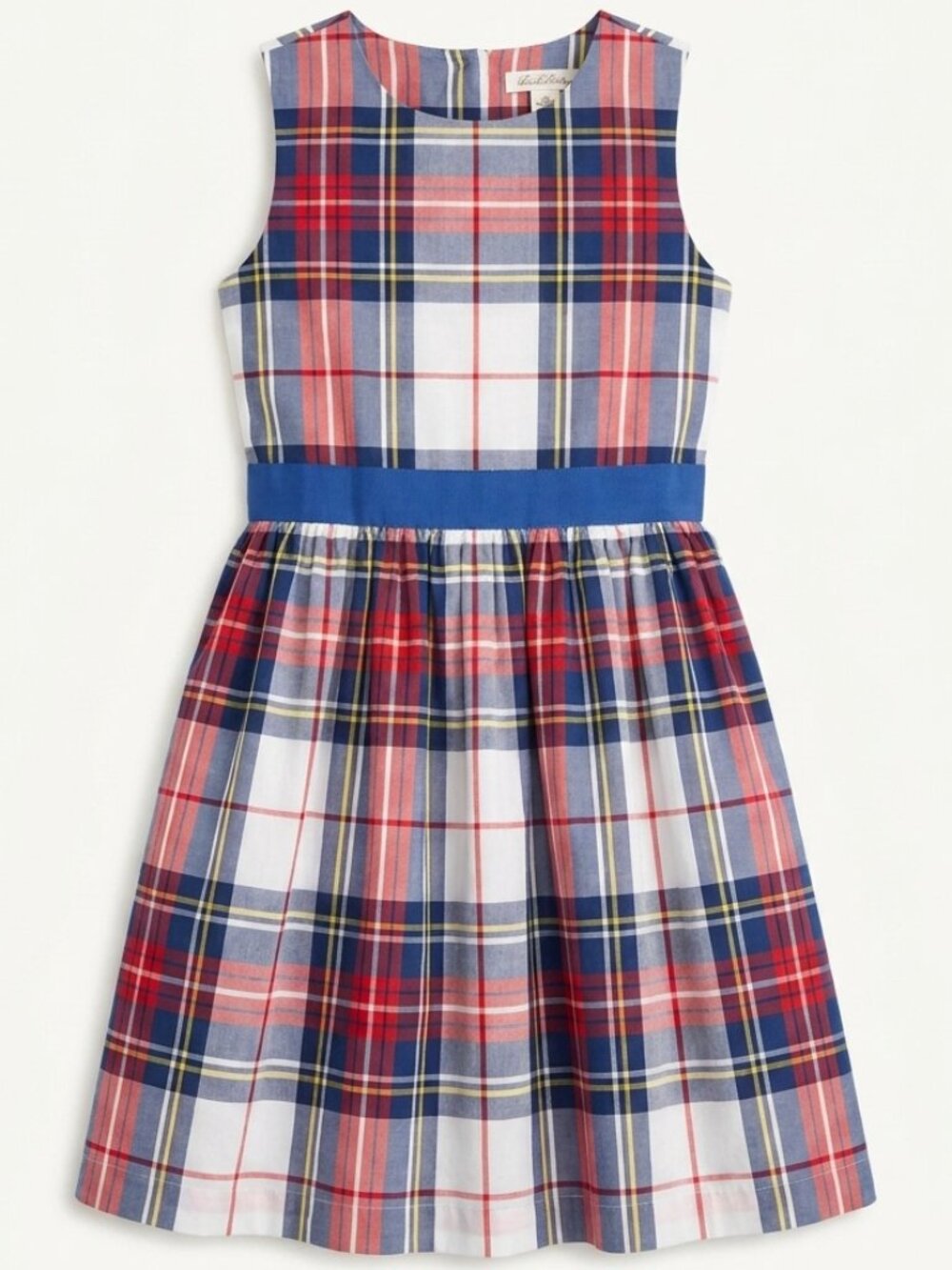 Brooks Brothers Girls Plaid Sleeveless Button Back Dress Size 10